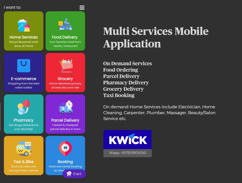 (Expired)Partner for Multi Services Mobile App Business- Taxi Booking, Food Ordering, Parcel/Grocery Delivery