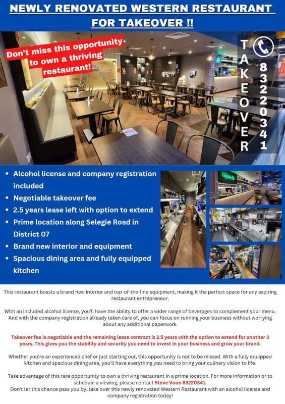 (Expired)Brand New Restaurant Looking For Takeover - Selling Cheap