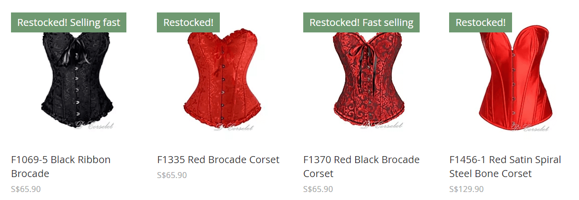 (Expired)Takeover Of Stocks. The Only Corset Specialty Shop In Singapore!