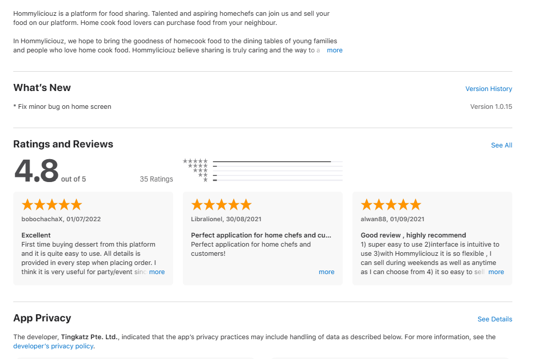 (Expired)Mobile App (Ios And Android) Home Cook Food Platform