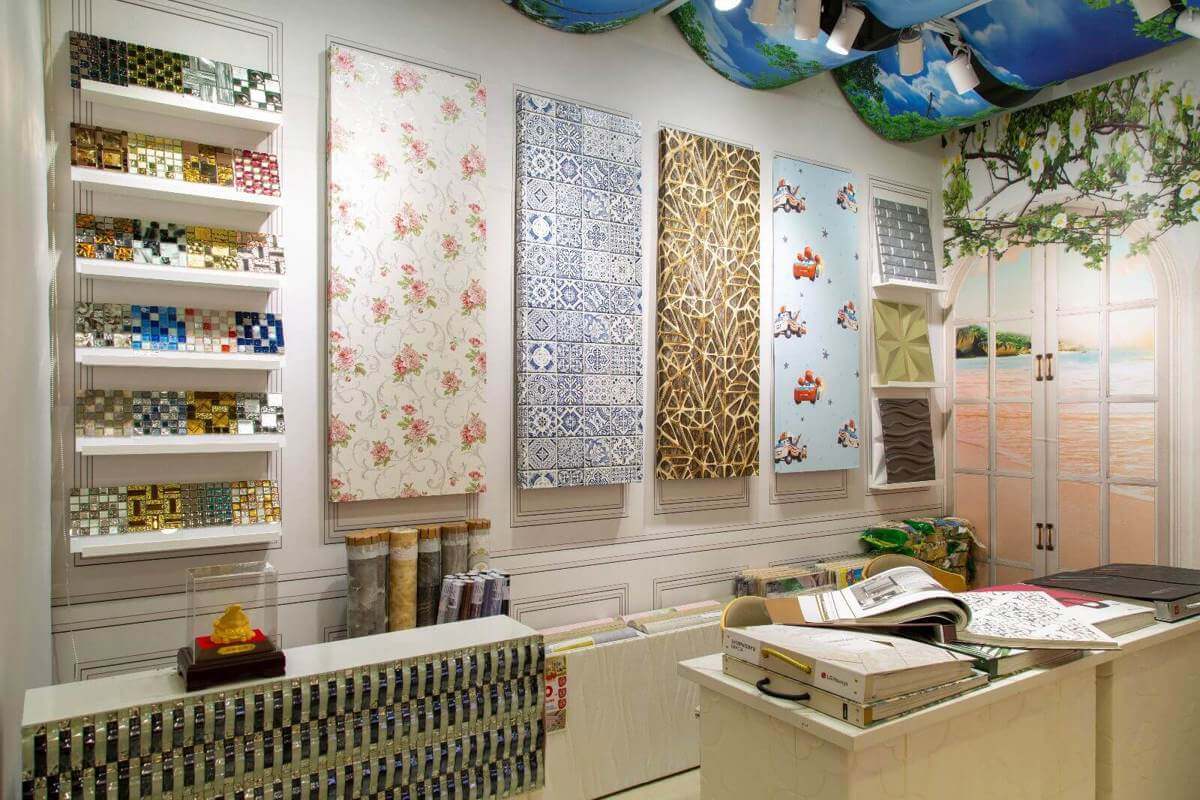 (Expired)10 Years Wallpaper And Curtain Company For Sell! 2 shopping mall retail shop and 1 warehouse