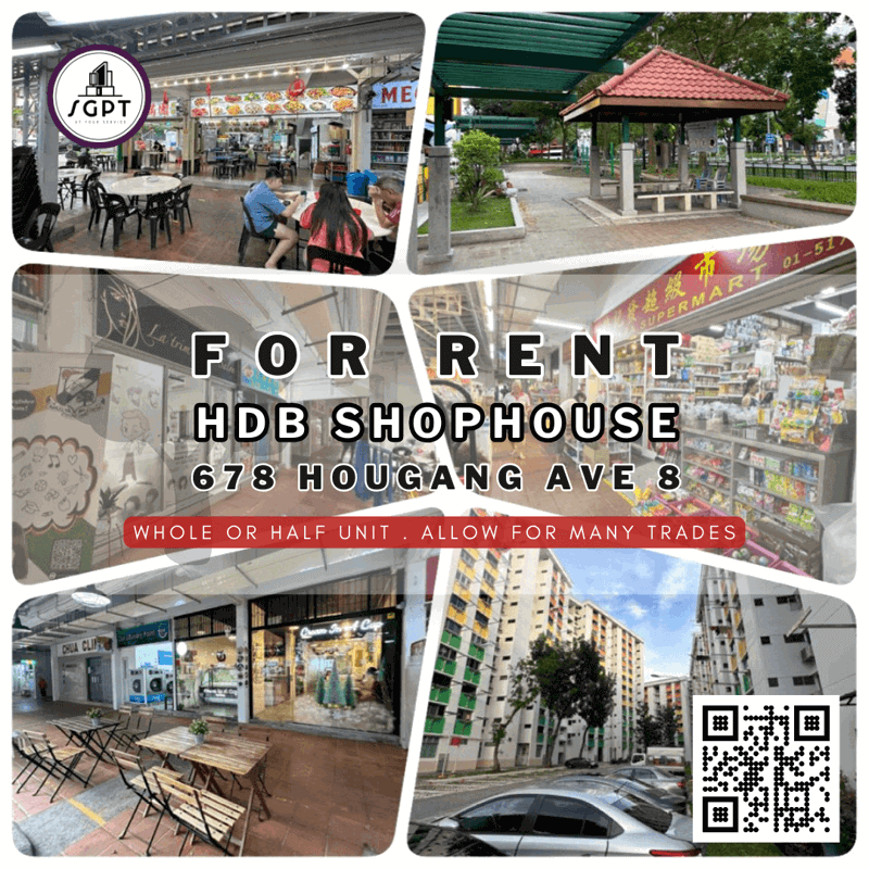 (Expired)HDB Shophouse 1St Floor For Rent . Good Human Traffic . Attractive Rental