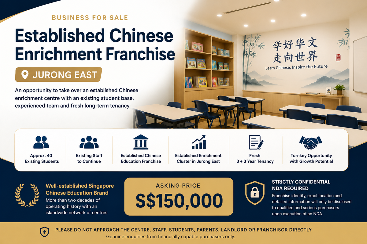 Established Chinese Enrichment Franchise For Sale – Jurong East