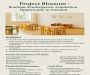 Project Blossom – Boutique Kindergarten Acquisition Opportunity In Vietnam